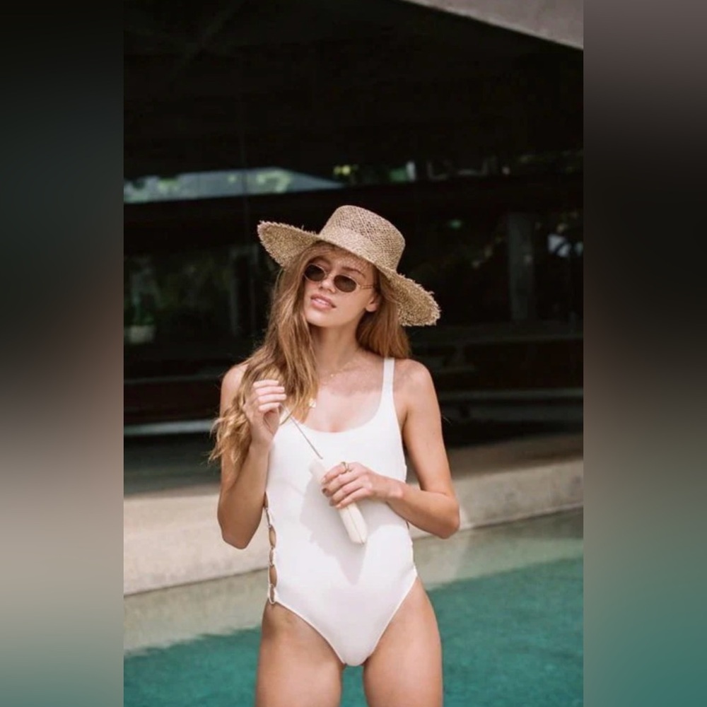 Lack of Color Sunnydip Fray Fedora Seagrass Straw Hat Beachy Summer | Size 57cm